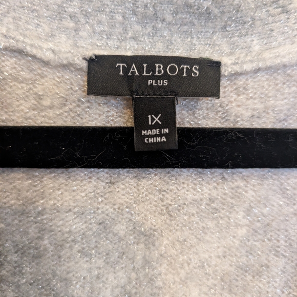 Talbots Light Gray Women's Cardigan Sweater - Picture 7 of 9